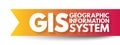 GIS Geographic Information System - type of database containing geographic data with software tools for managing, analyzing, and Royalty Free Stock Photo