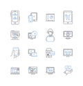 Gismos line icons collection. Technology, Gadgets, Innovation, Electronics, Robotics, AI, Wearables vector and linear