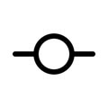 Git commit icon line isolated on white background. Black flat thin icon on modern outline style. Linear symbol and editable stroke