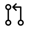 Git pull request icon line isolated on white background. Black flat thin icon on modern outline style. Linear symbol and editable