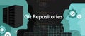 Git repositories software subversion backup server process in programming and coding Royalty Free Stock Photo