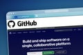 GitHub official website homepage displayed in a web browser on a computer screen for software development and collaborative Royalty Free Stock Photo