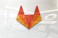 Gitlab on glossy office wall realistic texture Royalty Free Stock Photo