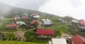 Gito Plateau view with foggy weather. Rize, Turkey. Royalty Free Stock Photo