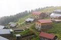 Gito Plateau view with foggy weather. Rize, Turkey. Royalty Free Stock Photo