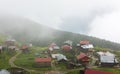 Gito Plateau view with foggy weather. Rize, Turkey. Royalty Free Stock Photo