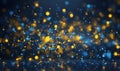 Gitter vintage lights background. gold and blue. de-focused Royalty Free Stock Photo