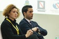Giuseppe caruso and veronica barbati, during Meetin about occupation with Royalty Free Stock Photo