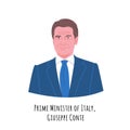 Giuseppe Conte  portrait illustration Royalty Free Stock Photo