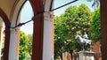 Giuseppe Garibaldi monument seen from Via dell`Indipendenza, Bologna, Italy Royalty Free Stock Photo