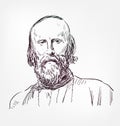 Giuseppe Garibaldi vector sketch portrait