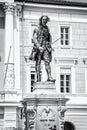 Giuseppe Tartini statue in Piran, colorless