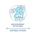 Give autonomy to team turquoise concept icon