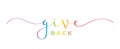 GIVE BACK colorful brush calligraphy banner