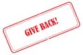 give back stamp on white Royalty Free Stock Photo