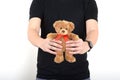 Give bear teddy men man boy white background