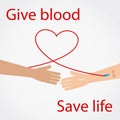 Give blood Save life. Donation abstract concept Royalty Free Stock Photo