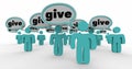 Give Donate Contribute Speech Bubbles