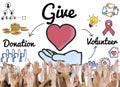 Give Donations Volunteer Welfare Support Concept Royalty Free Stock Photo
