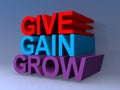 Give gain grow on blue Royalty Free Stock Photo