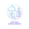 Give guests mission blue gradient concept icon