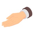 Give hand icon, isometric style