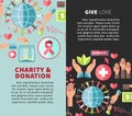 Give love charity and donation promotional vertical posters