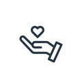 give love icon vector from valentines day concept. Thin line illustration of give love editable stroke. give love linear sign for Royalty Free Stock Photo