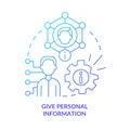 Give personal information blue gradient concept icon