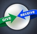 Give Receive Arrows Represents Present Donate And Take Royalty Free Stock Photo