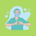 The nurse gives love and happy Royalty Free Stock Photo