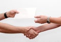 Give someone money in envelop for corruption Royalty Free Stock Photo