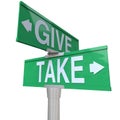 Give and Take Double Road Signs Greedy or Charitable