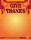 Give Thanks Fall and Autumn Modern Border with Leaves