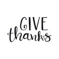 Give thanks handwritten typography quote