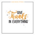 Give thanks text with black splashes Royalty Free Stock Photo