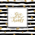 Give thanks text on seamless striped background Royalty Free Stock Photo