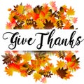 Give Thanks, Typography and Background design Royalty Free Stock Photo