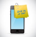 Give us a try post on a phone. illustration design