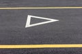 Give way sign on asphalt road Royalty Free Stock Photo