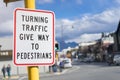 Give way to pedestrian sign Royalty Free Stock Photo