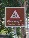Give Way To Pedestrians Sign Board