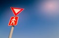 Give Way to Pedestrians signage in Abu Dhabi at Corniche