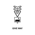 give way train icon. Element of railway signs for mobile concept and web apps. Detailed give way train icon can be used for web an Royalty Free Stock Photo