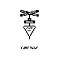 give way train icon. Element of railway signs for mobile concept and web apps. Detailed give way train icon can be used for web an Royalty Free Stock Photo