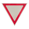 give way (yield) sign isolated over white