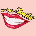 give you a smile lips design 001