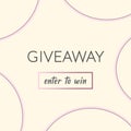 Giveaway banner. Elegant social media template for online contest with prize
