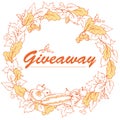 Autumn giveaway, elegant banner with leaves.