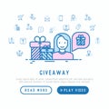 GIveaway concept: woman with gift